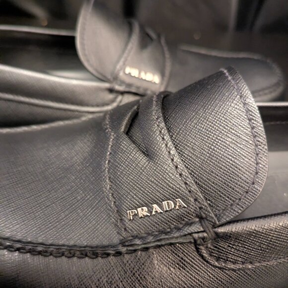 Prada Men's Saffiano Leather Penny Drivers Loafers Sz 10 2dd001 - Picture 13 of 13